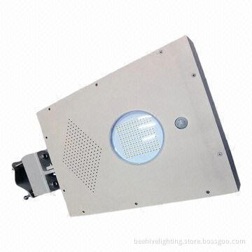 All-in-one integrated solar LED garden light, 12W power, with motion sensor